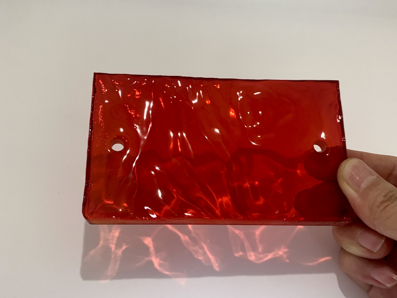 玻璃片- 红色波纹玻璃片